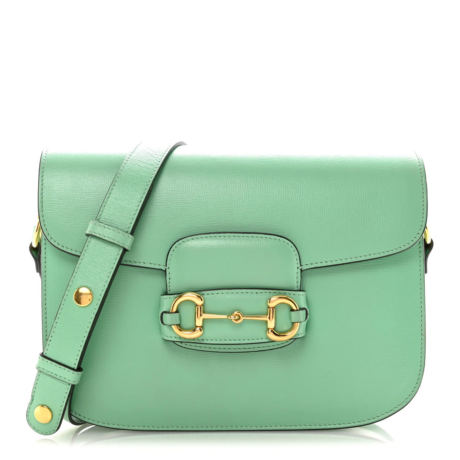 Azalea Calfskin Horsebit 1955 Shoulder Bag Light Green | FASHIONPHILE (US)