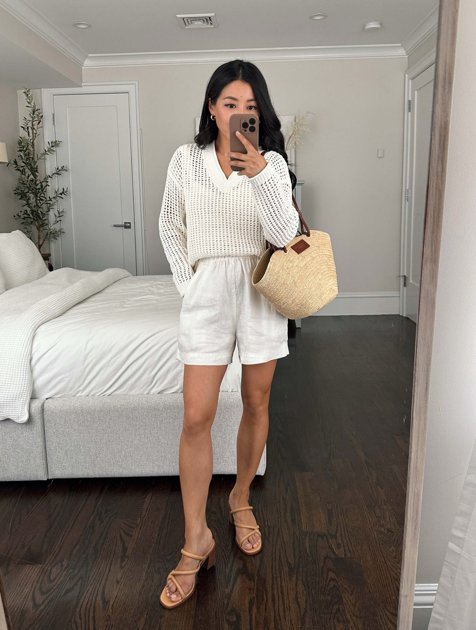 Madewell summer breathable cotton sweater. Xxs is a relaxed oversized fit. Nice for the beach or cool summer evenings.

White linen shorts are part of a modular romper size 00. Wear with skin toned undies. However I also linked a pair of short separates that have a Nice tailored fit and great mid length, elastic back waist 

#LTKunder100 #LTKSeasonal #LTKtravel