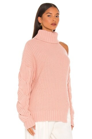 JONATHAN SIMKHAI Aubrey Cable Sweater in Desert Rose from Revolve.com | Revolve Clothing (Global)
