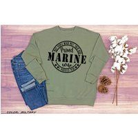 Proud Marine Wife Sweatshirt, Military Spouse, Military Shirts, Marine Life, Deployment, Military Wi | Etsy (US)