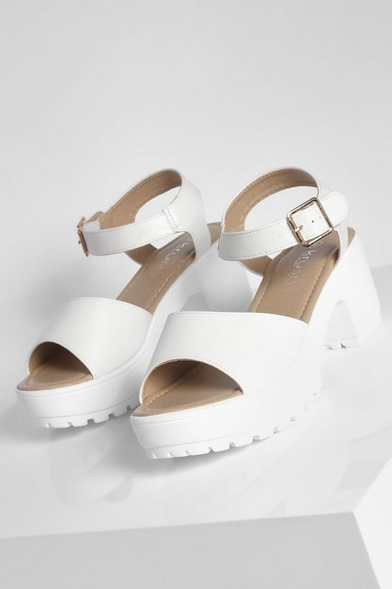 Peeptoe Two Part Cleated Sandals | Boohoo.com (US & CA)