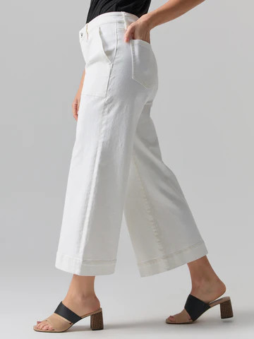 Culotte Crop Standard Rise Pant Chalk | Sanctuary Clothing