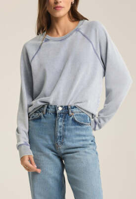 Z Supply - Saldana Knit Denim Top Washed Indigo | eBay | eBay US
