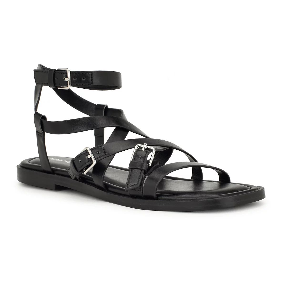 Nine West Rulen Women's Square Toe Strappy Flat Sandals | Kohl's