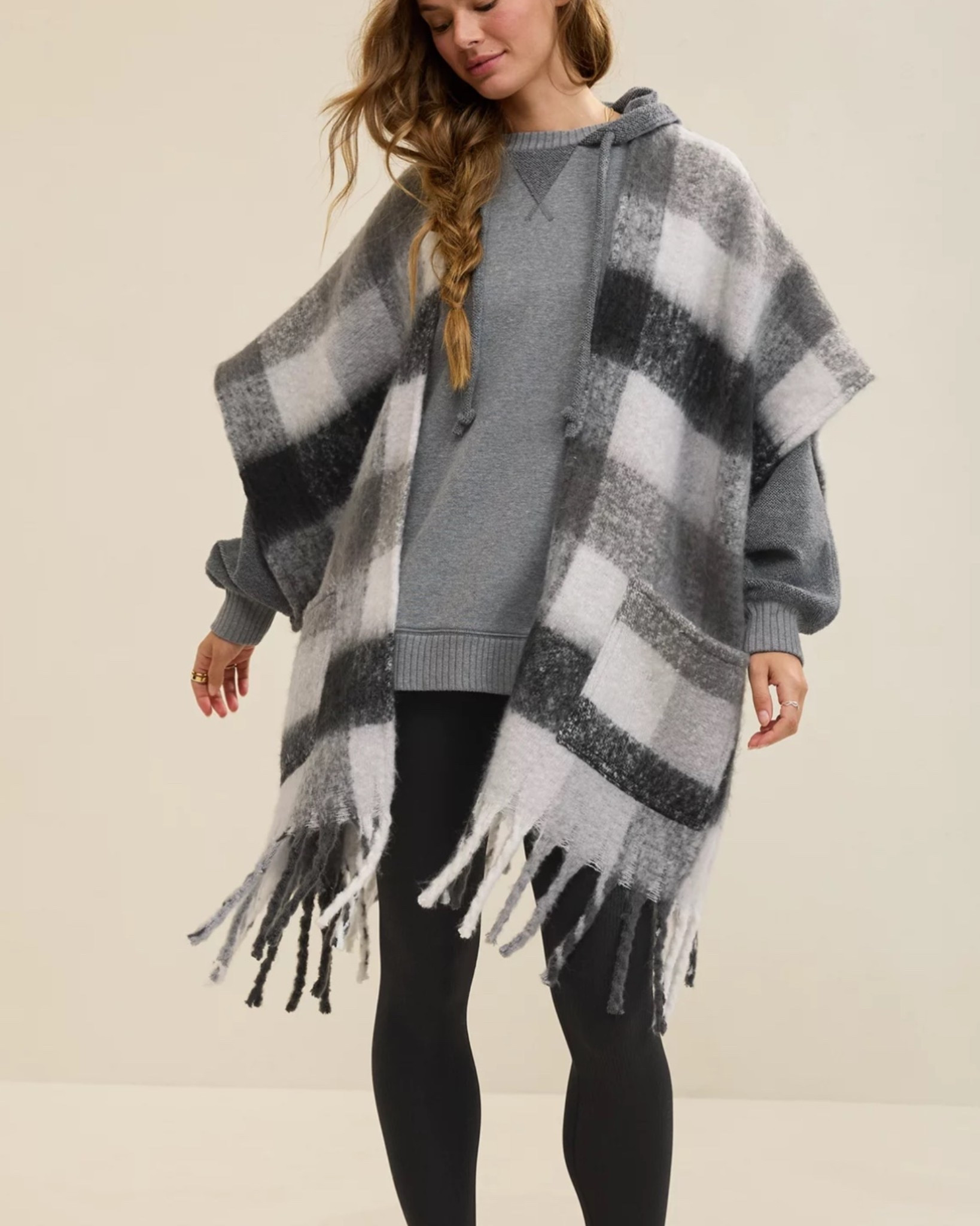 When you want warmth and a little drama, the Aerie Fringe Plaid Cape understands the assignment. The soft recycled fabric + classic gray plaid makes it the perfect throw-on layer for chilly mornings, errands, coffee runs, or basically anytime you want to look put-together with zero effort.

Fringe detailing adds that little swish-swish moment we all love. An instant fall classic! 🍁🖤


#LTKGiftGuide #LTKHoliday #LTKCyberWeek
