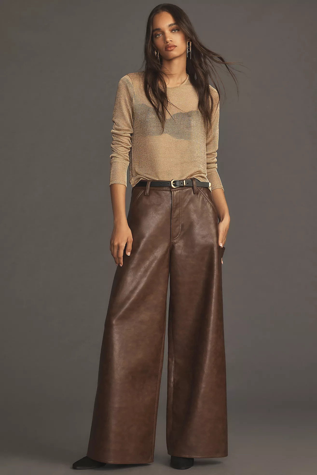 AGOLDE Dale Leather Trouser Jeans | Anthropologie (US)