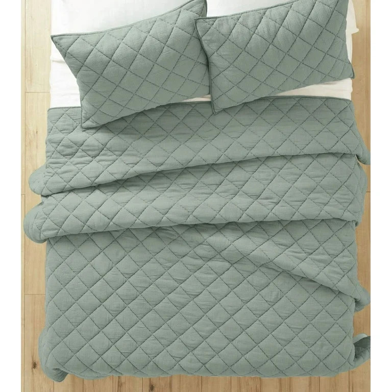 Better Homes & Gardens Diamond Gauze Quilt, Sage, King | Walmart (US)