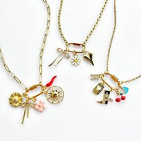 New Build Your Own Custom Charm Carabiner Necklace, Pick Charms, Personalized Gift For Her, Vintage Chunky Gold Multi Charms | Etsy (US)