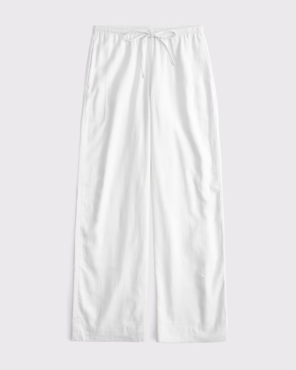 Linen Blend Pull-On Pant | Abercrombie & Fitch (US)