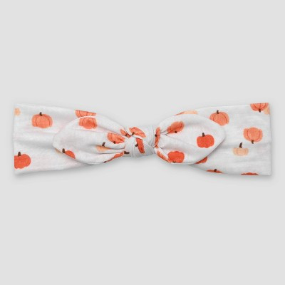 Carter's Just One You® Baby Girls' Halloween Pumpkin Headwrap - Orange/White 0-12M | Target