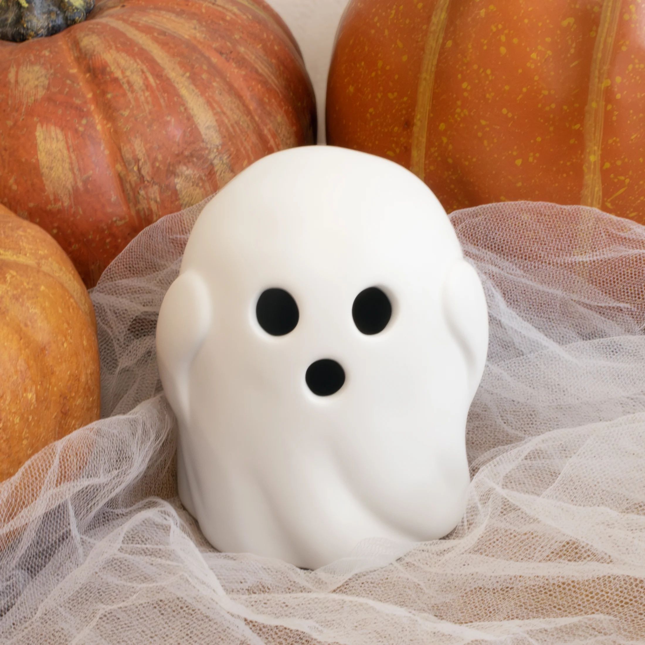 Halloween Hear No Evil Ceramic Ghost Figurine, 4.25 in, by Way To Celebrate | Walmart (US)