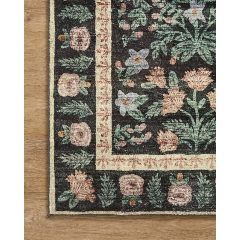Rifle Paper Co. x Loloi Eden Mughal Garden Black Rug feat. CloudPile | Wayfair North America