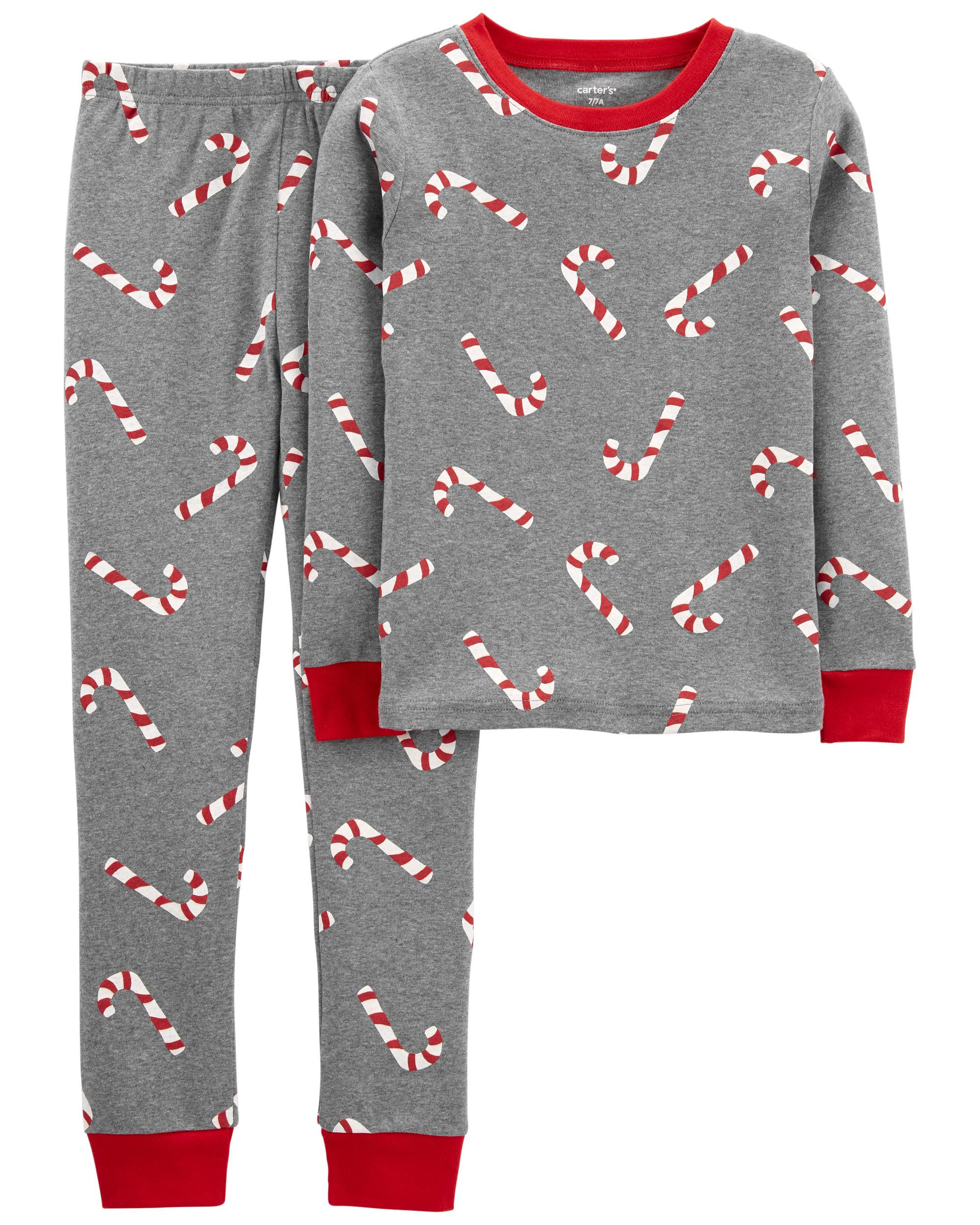 2-Piece Adult Candy Cane 100% Snug Fit Cotton PJs | Carter's