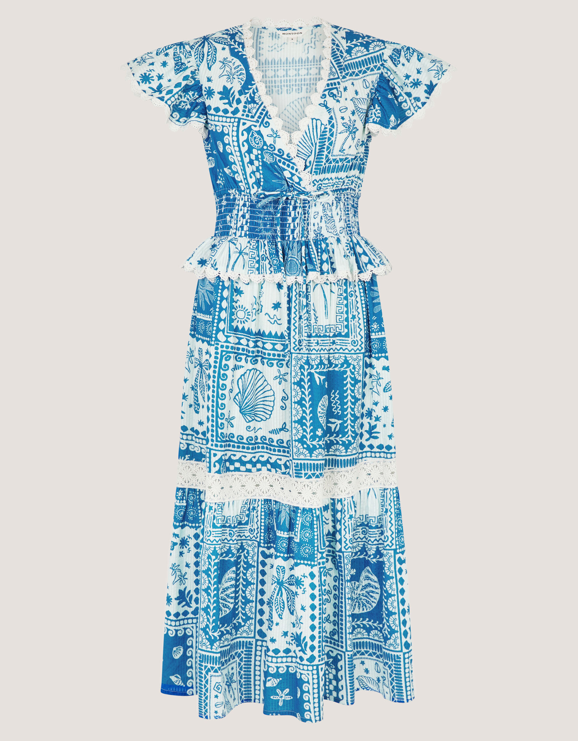 Soleil Print Midi Dress Blue | Monsoon (UK)