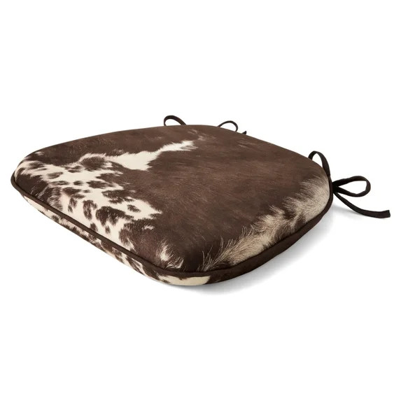 Best seller The Pioneer Woman The Pioneer Woman Memory Foam Allover Cowhide Chair Pad, Brown, 16"... | Walmart (US)