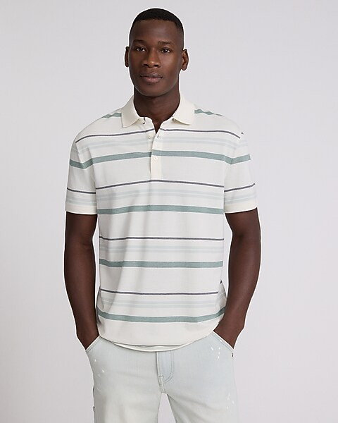 Striped Perfect Pima Cotton Pique Polo | Express