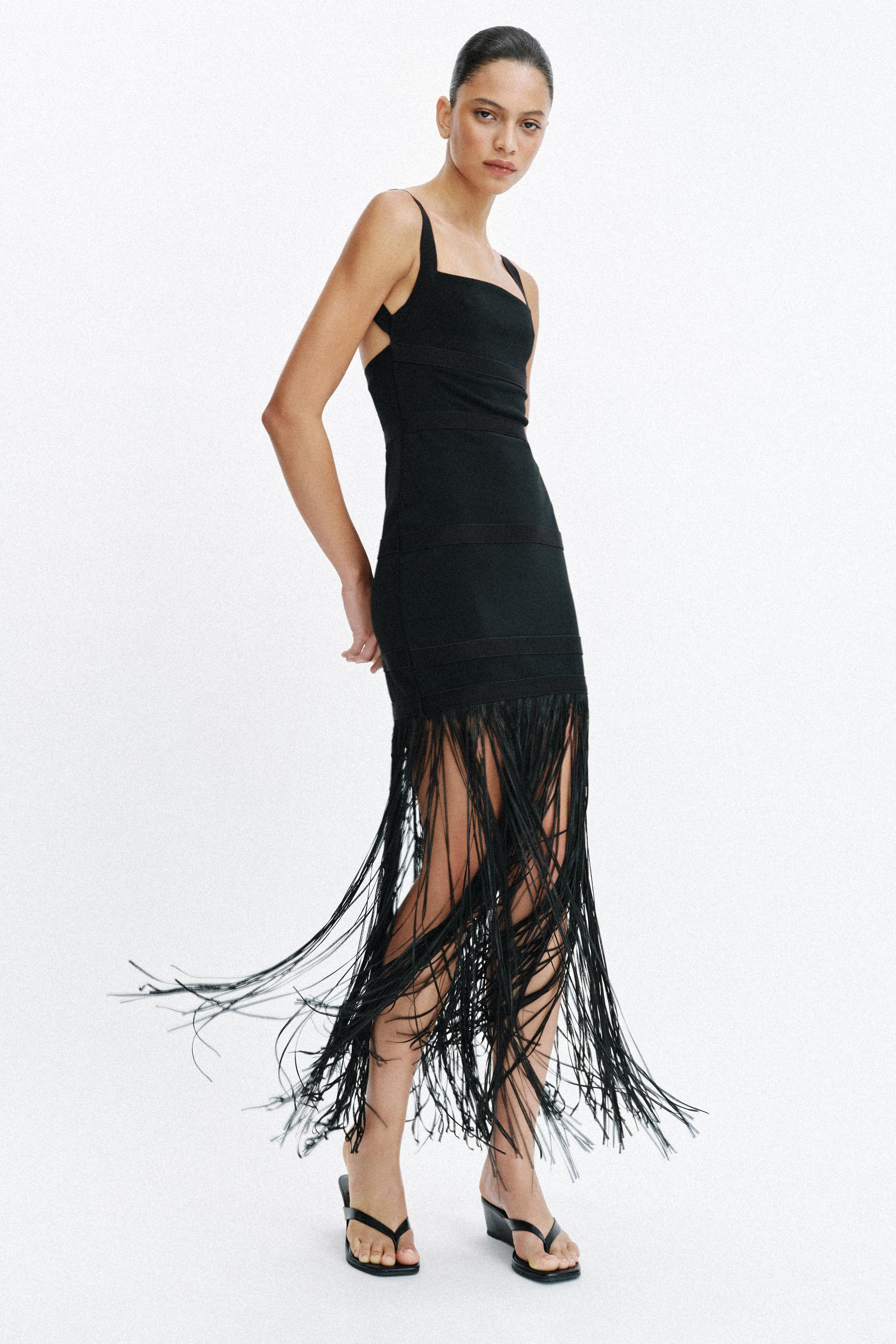 LONG FRINGED DRESS | Zara US