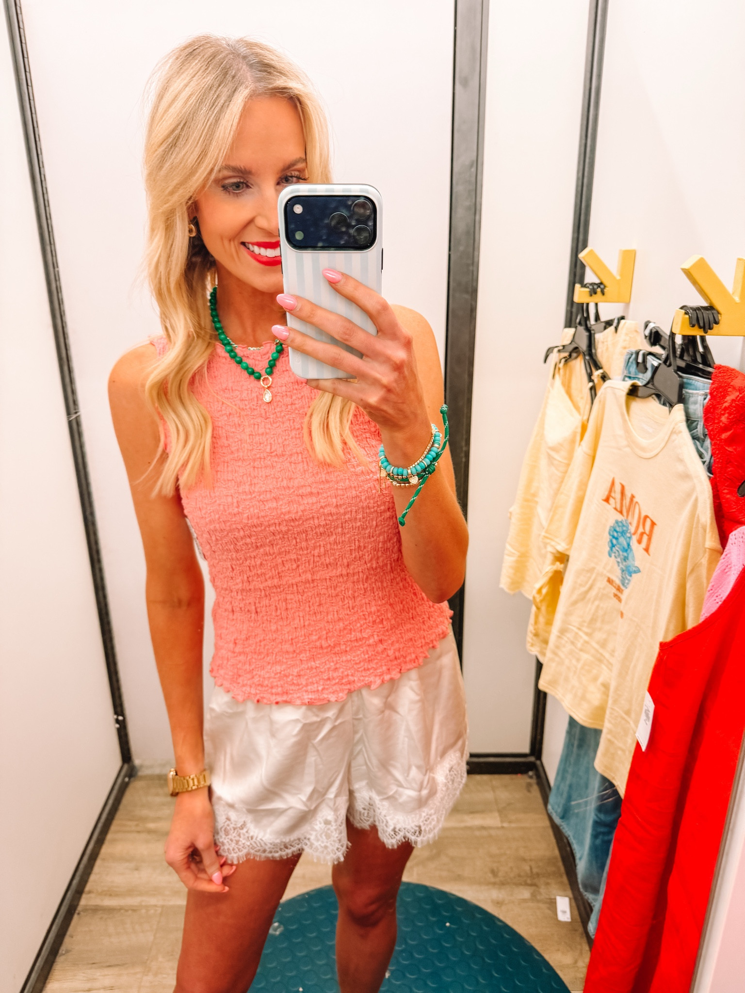 How pretty is this smocked tank from Old Navy? 

Lace trim shorts / Summer style / Old Navg try on

#LTKgrwm #LTKSaleAlert #LTKootd