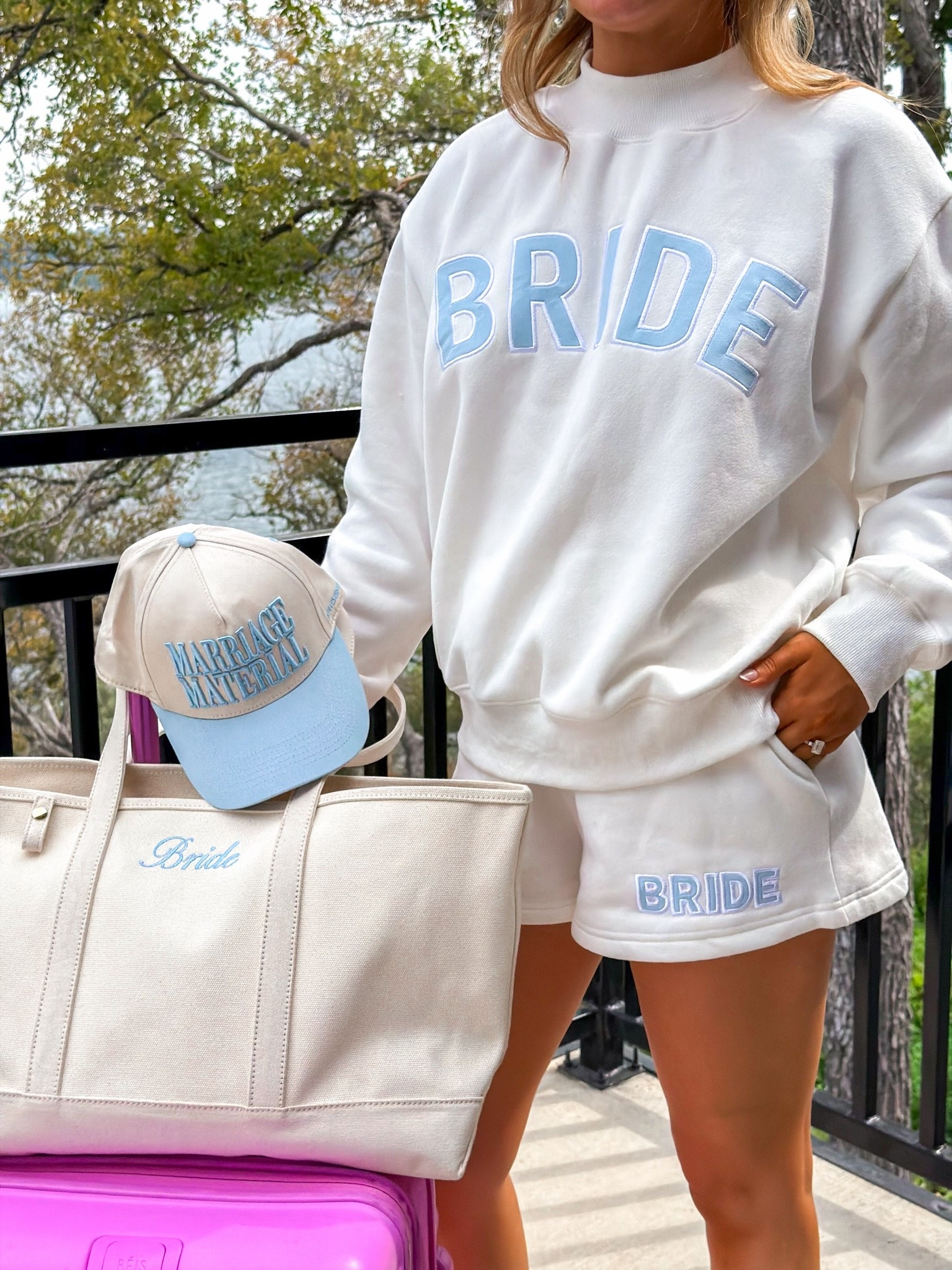 Bridal travel OOTD 🩵✈️💍

#LTKWedding #LTKootd
