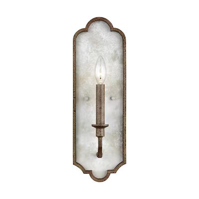 Sea Gull Lighting Spruce 4.37-in W 1-Light Distressed White French Country/Cottage Wall Sconce Lo... | Lowe's