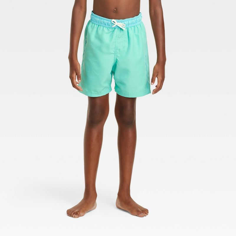 Boys' Solid Swim Shorts - Cat & Jack™ Turquoise Blue | Target