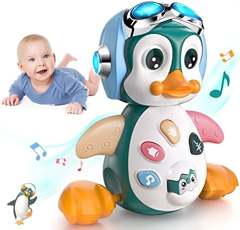 MOONTOY Musical Penguin Crawly Baby Toys 0-3-6 6-12 Month, Infant Light Up Tummy Time Dancing Mov... | Amazon (US)