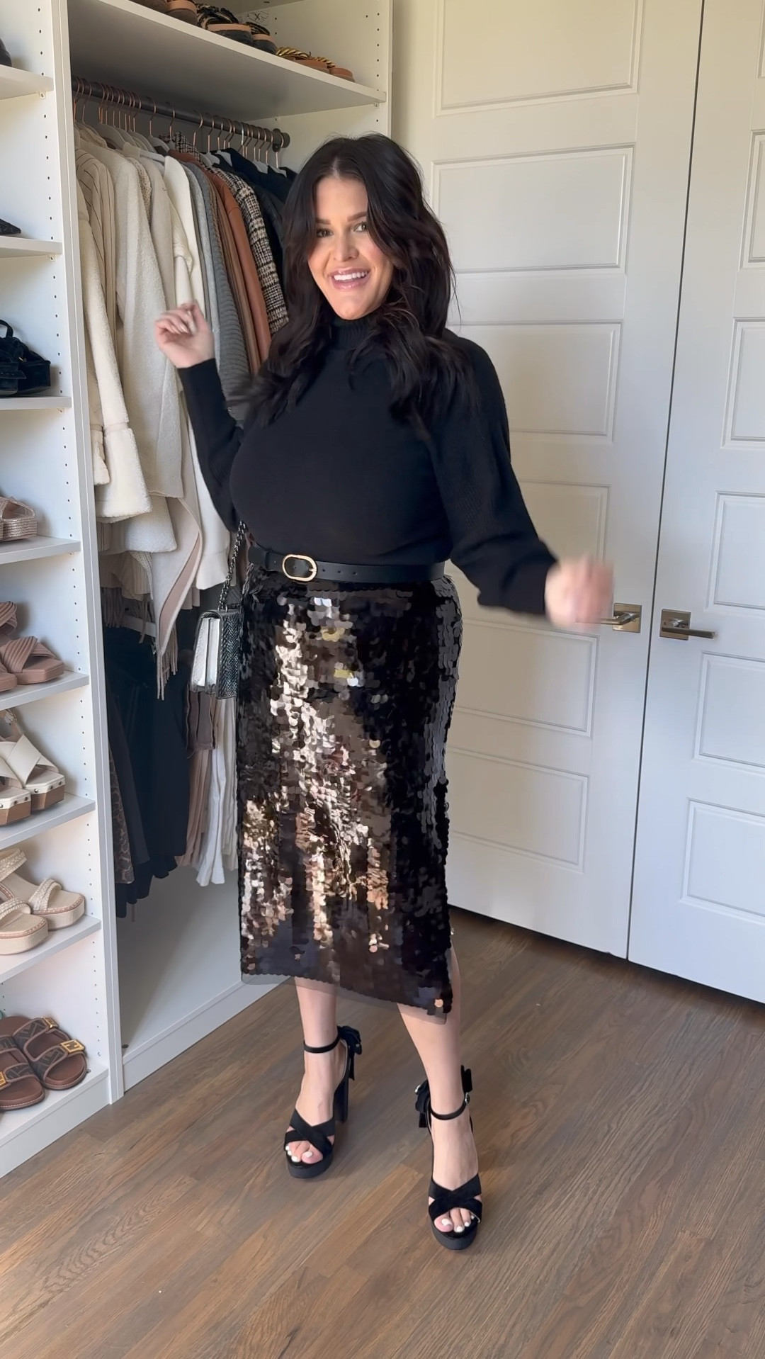 How fun is this sequin midi skirt?! Both this my fabulous pearl detail sweater are under $30 and perfect for the holidays. 

Sweater: Large
Skirt: 14

#littleblackdress #datenightoutfit #size16 #size14style #fallfashion #howtostylevideo #midsize 

size 14, little black dress, fall fashion, affordable style, date night outfit, fall boots

#LTKFindsUnder50 #LTKMidsize #LTKHoliday