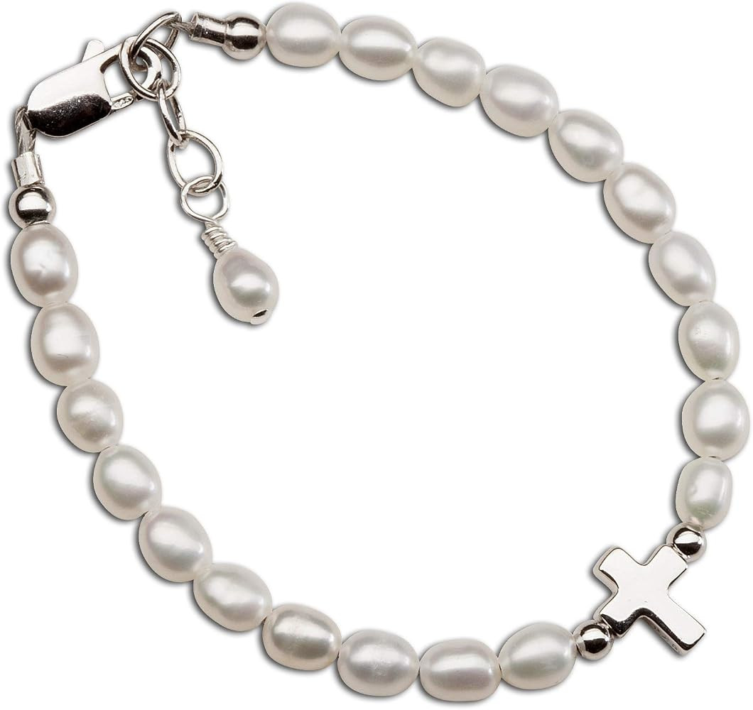 Children's Sterling Silver Bracelet with Cross for First Communion, Baptism or Christening | Amazon (US)