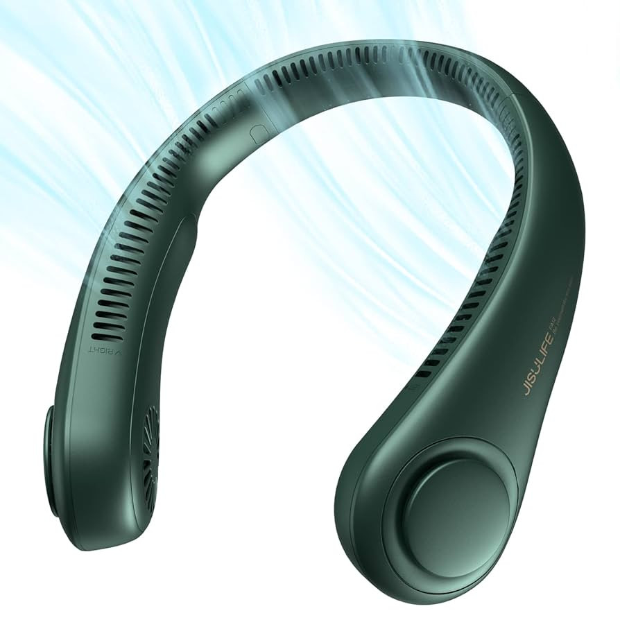 JISULIFE Portable Neck Fan, Hands Free Bladeless Fan, 5 Speeds, 4000 mAh Battery Operated Wearabl... | Amazon (US)