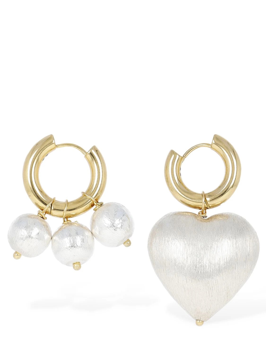 Heart & Beads Mismatched Earrings | Luisaviaroma