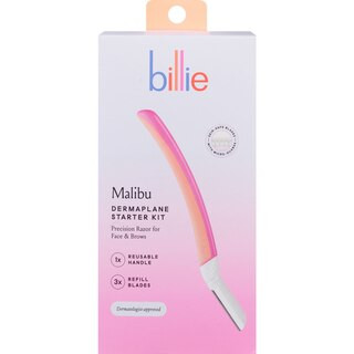Billie Dermaplane Facial Razor Starter Kit, 1 Handle + 3 Razor Blade Refills, Malibu | CVS Health