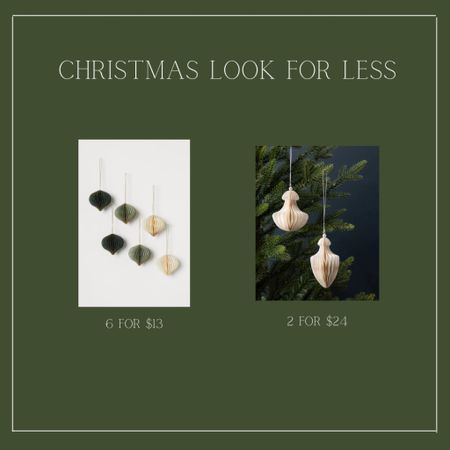 Christmas look for less, paper ornaments, geometric ornaments 

#LTKSeasonal #LTKunder50 #LTKHoliday