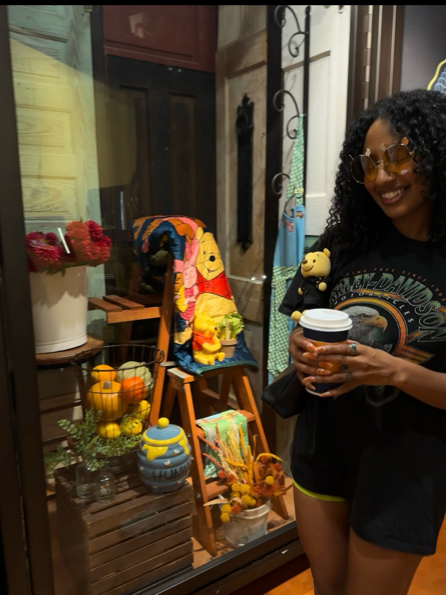 Soaking in the last of summer at Disney Springs with my favorite bear #winniethepoohoutfit #ltkhair #waltdisneyworld