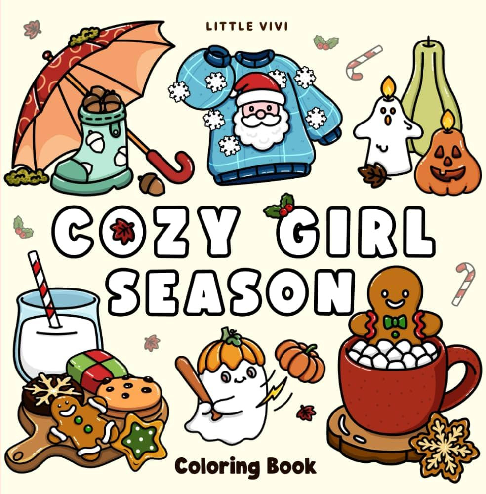 Cozy Girl Season: A Cute and Bold Holiday Coloring Book for Adults & Teens | Relaxing Hygge Chris... | Amazon (US)