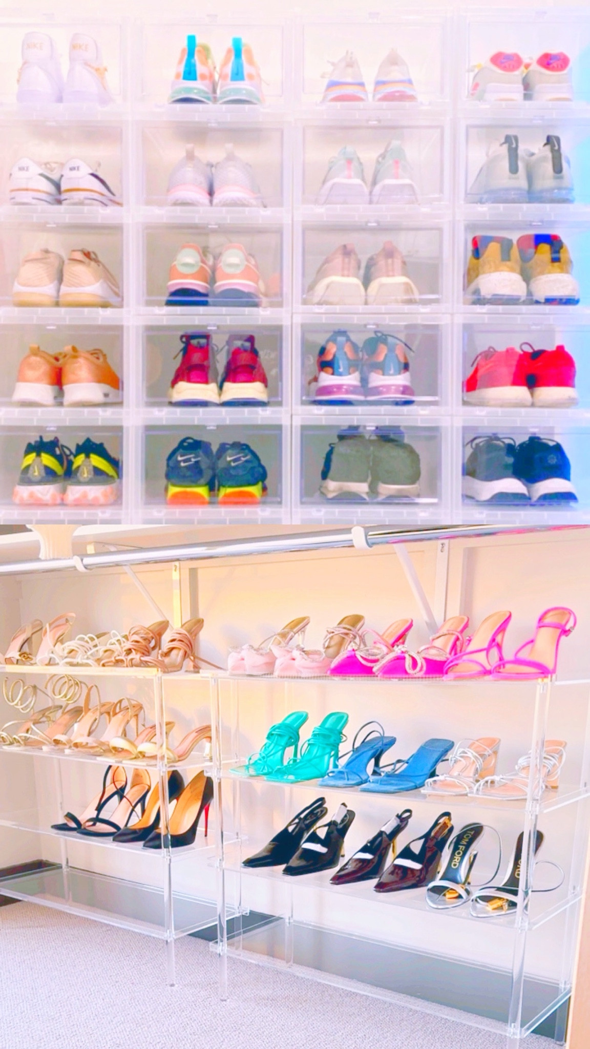 Here are 2 options for a shoe solution in your apartment! 

Use the clear shoe boxes for a shelf or the acrylic shoe rack for the floor 🥰 

#LTKHome