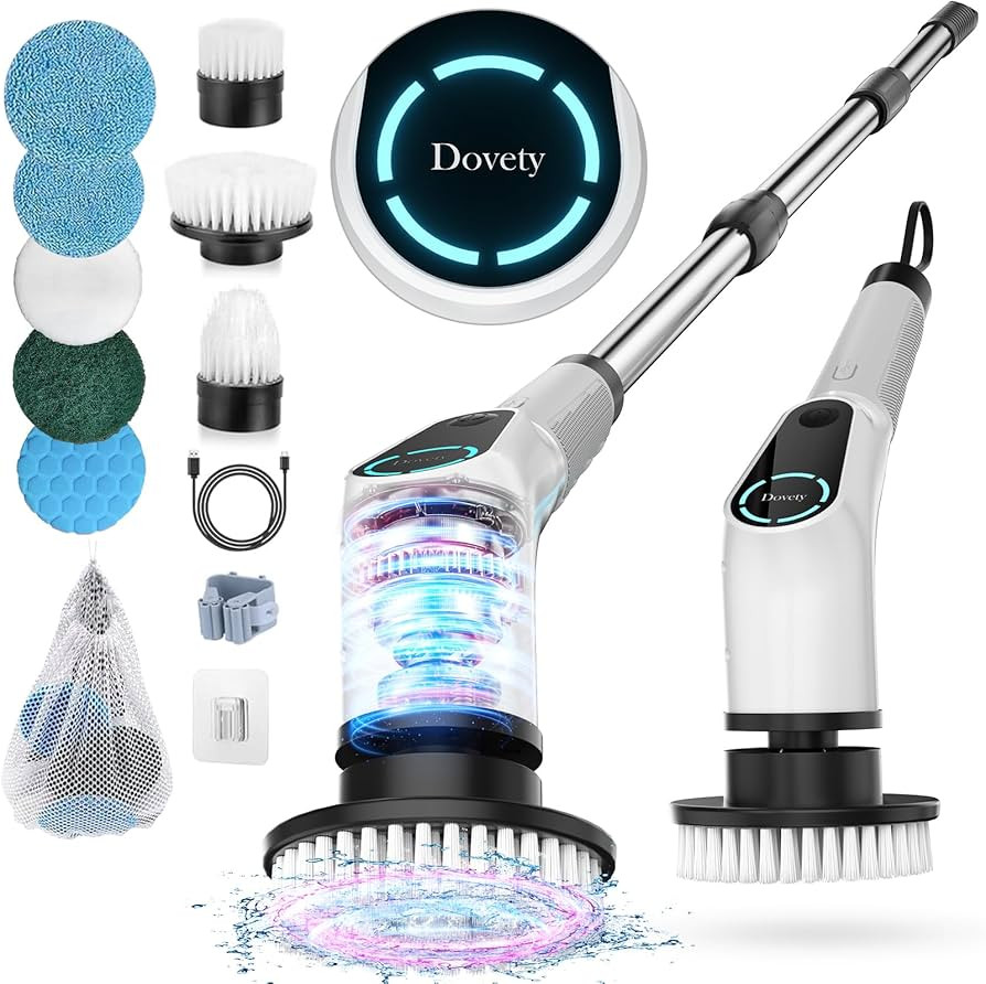 Electric Spin Scrubber, Cordless Cleaning Brush, Shower Scrubber with 8 Replaceable Brush Head, P... | Amazon (US)