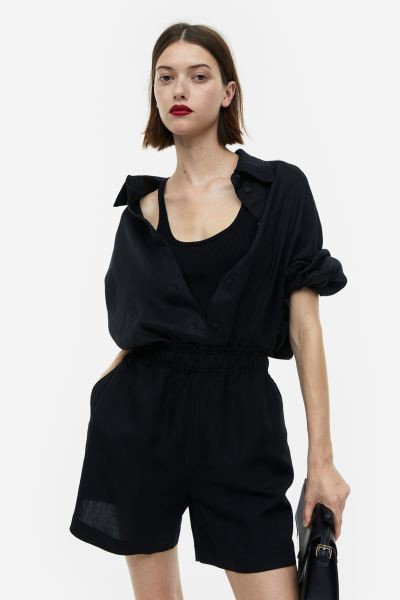 Linen-blend Pull-on Shorts | H&M (US + CA)