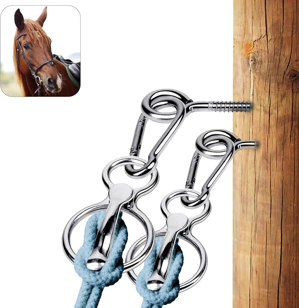 2X Premium Horse tie Ring Tack & Supplies Horse Safety Accessories Training Equipment with Eye Bo... | Amazon (US)