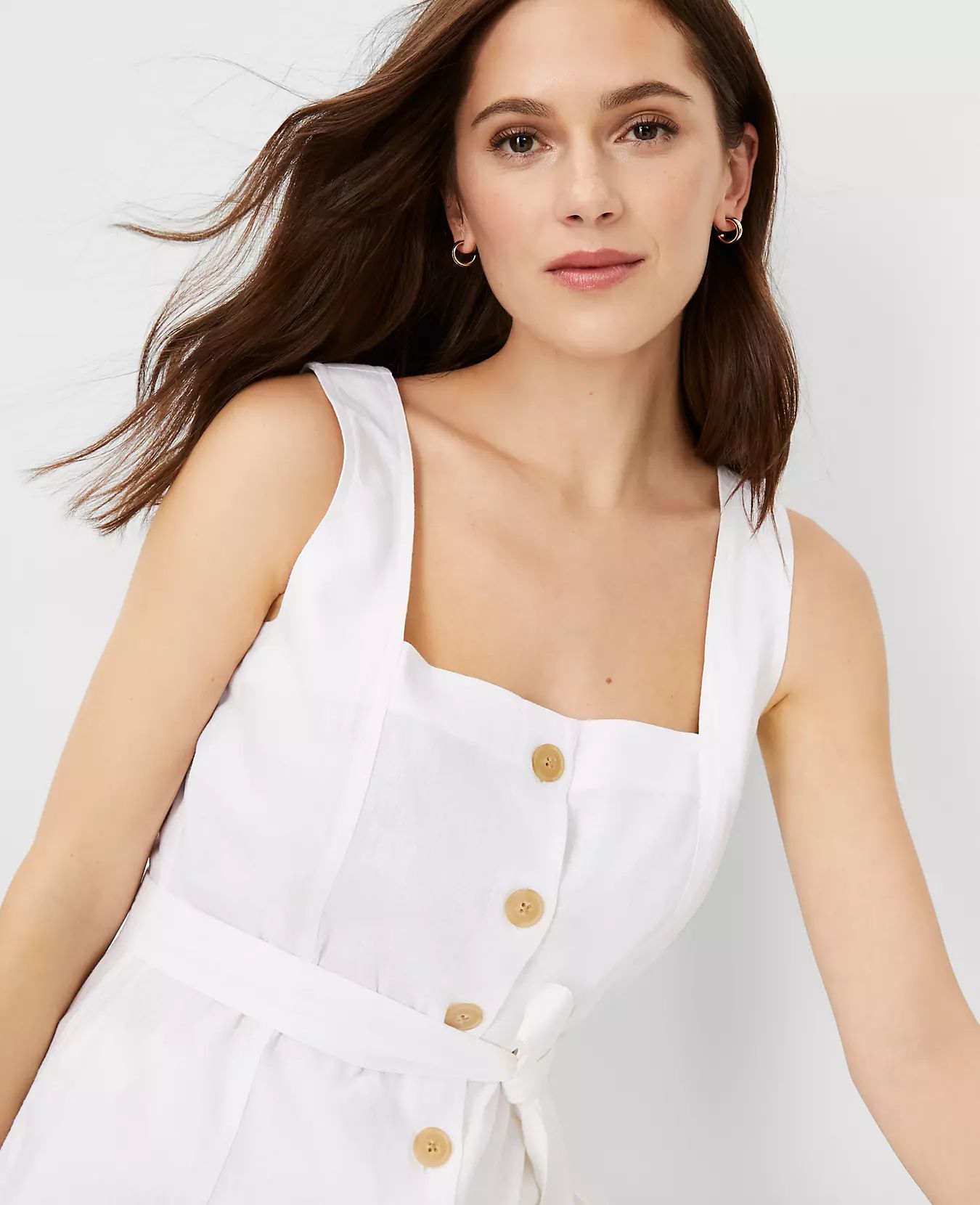 Linen Blend Belted Utility Top | Ann Taylor (US)