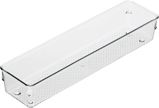 Oggi Clear Drawer Organizer - 3" X 12" - Ideal for Organizing Kitchen Drawers, Office, Desk, Silv... | Amazon (US)