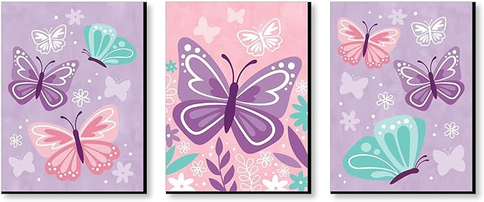 Big Dot of Happiness Beautiful Butterfly - Floral Nursery Wall Art and Kids Room Decor - 7.5 x 10... | Amazon (US)