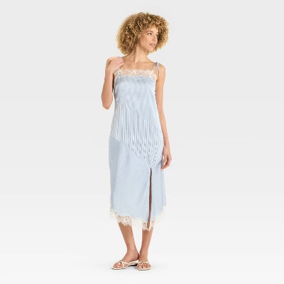 Women's Lace Trim Midi Slip Dress - Future Collective | Target