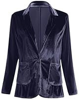 Womens Velvet Blazer Cozy Lightweight Outerwear Retro Button Long Sleeve Jacket Cardigan Coat Top... | Amazon (US)