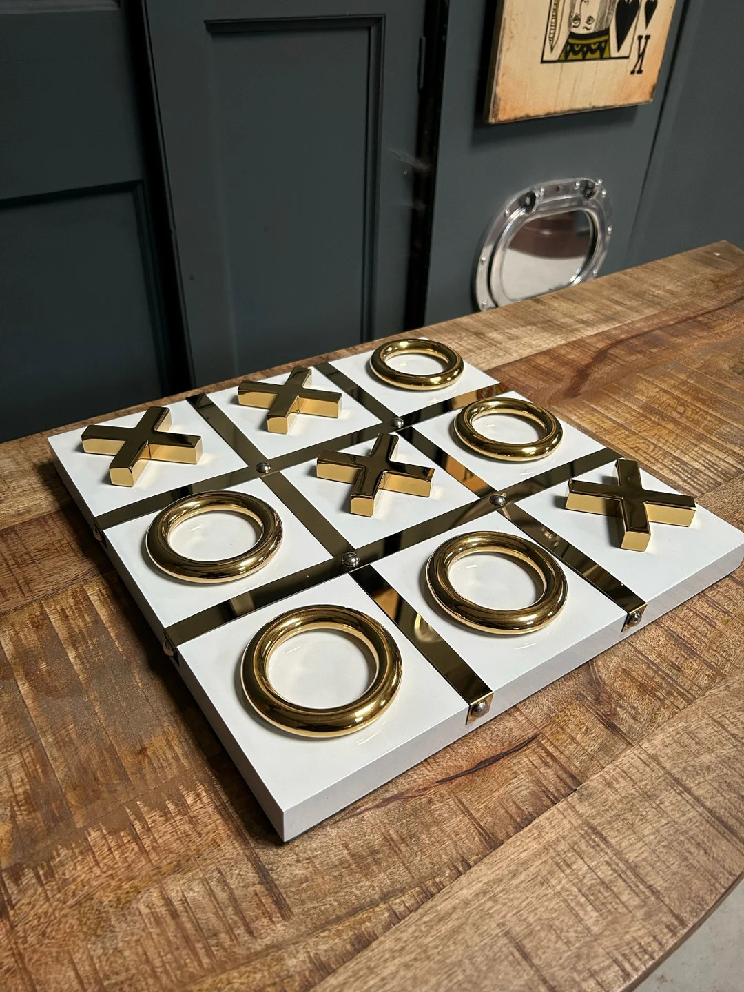 New Boxed Quality White and Gold Noughts & Crosses Game Set - Etsy UK | Etsy (UK)