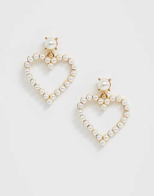 True Decadence pearl heart drop earrings | ASOS US