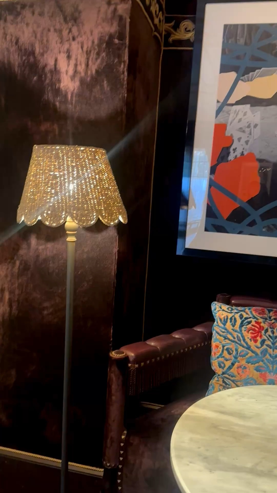 The kind of cocooned space you sink into at the end of a long week. Rattan floor lamp, a chic settee, bistro tables, and art that quietly completes the scene. #art #bistrotable #breakfastnook #diningchair #loveseat #floorlamp #settee #pillows

#LTKFestival #LTKSaleAlert #LTKHome