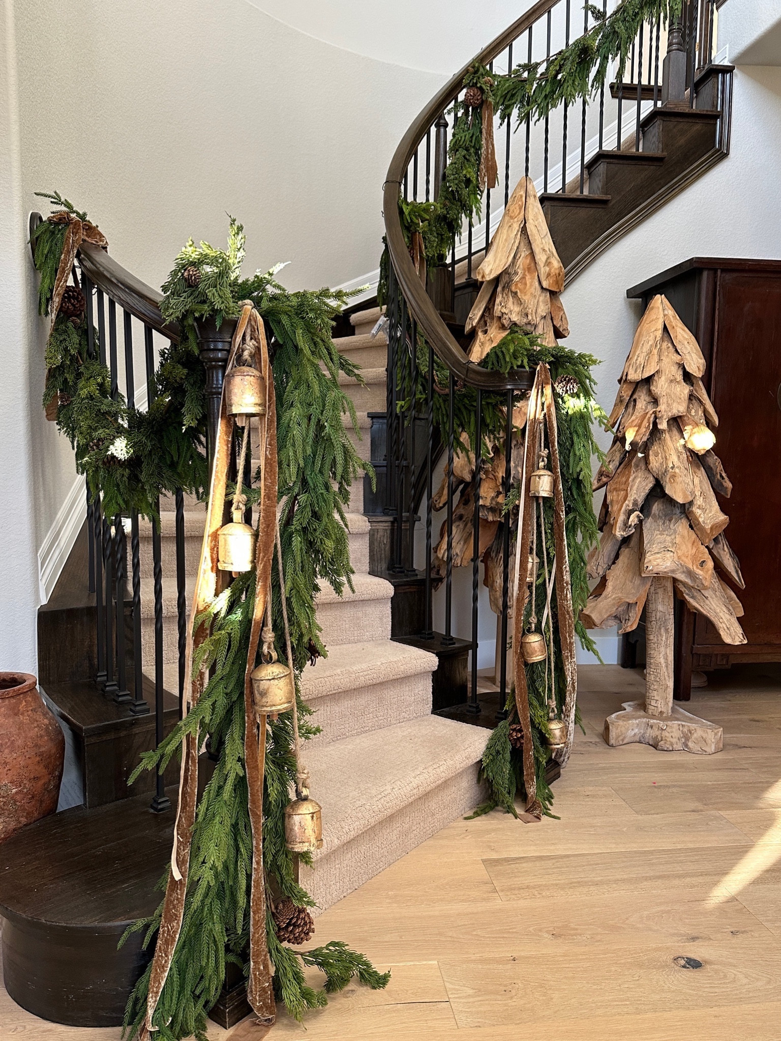 The exact products inside to create a full and realistic staircase garland

Realistic garland. Full garland. Layered garland. Organic garland. Teak wood Christmas tree. Large wood Christmas trees. Velvet ribbon SaleSale

#LTKSeasonal #LTKHoliday
