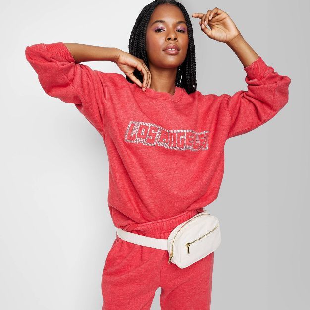 Women's Oversized Sweatshirt - Wild Fable™ Washed Red | Target