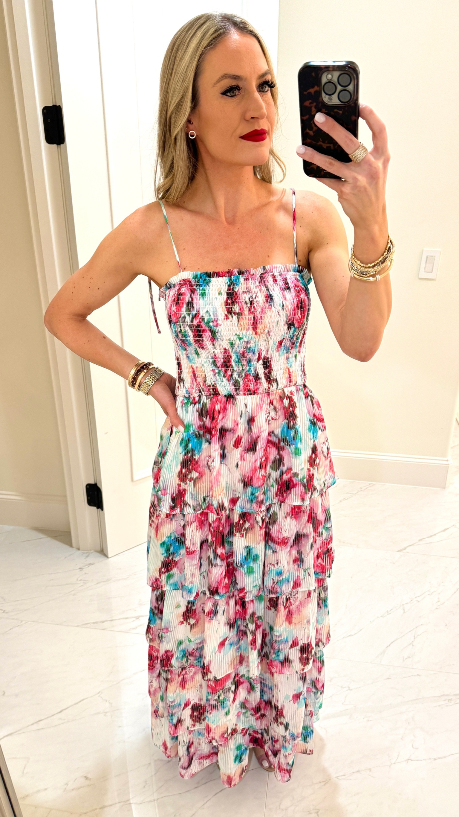 💝 Valentine’s Day 💝

This pink, red, and bright blue smocked maxi dress is perfect for Valentine’s Day and for SPRING! 🌸 It is dressy enough for a wedding and can transition into summer too  

Pair it with sandals, wedges, or heels. I’m 5’4” and wore 2.5” heels. I’m wearing an XS it has some room in it especially with the smocked bodice. The straps tie for an adjustable length. 

#everypiecefits

Spring dress
Maxi dress
Wedding guest dress
Spring wedding guest dress
Valentine’s Day dress 
Spring maxi dress
Summer maxi dress 

#LTKwedding #LTKparties #LTKSeasonal