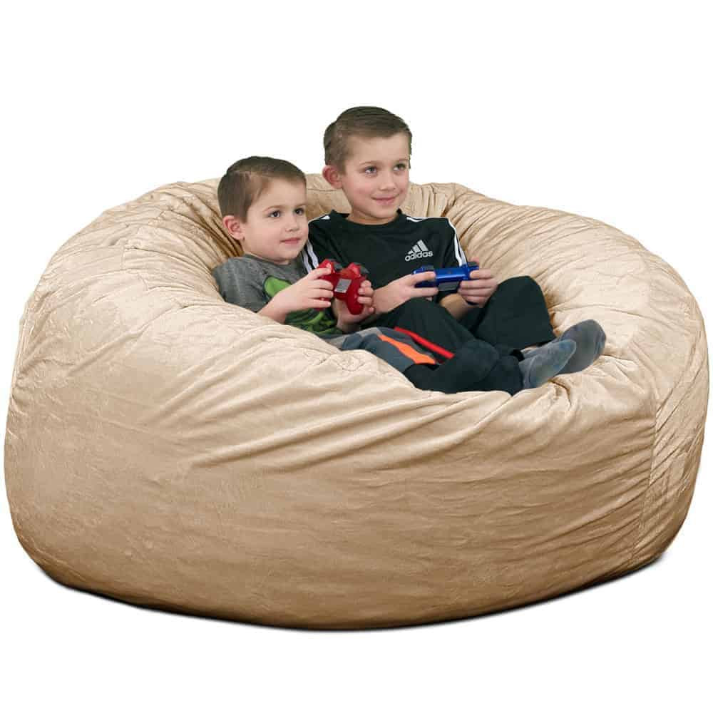Chill Sack Bean Bag Chair, Memory Foam Lounger with Micorsuede Cover, Kids, 3 ft, Camel - Walmart... | Walmart (US)